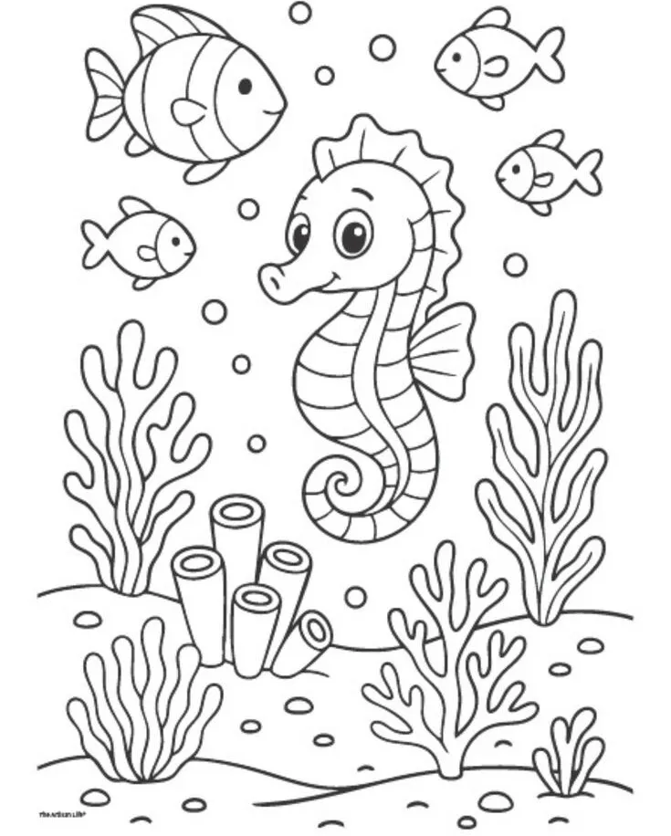 Tranh tô màu biển cả, dạy bé hiểu về sinh vật sống dưới biển - 5