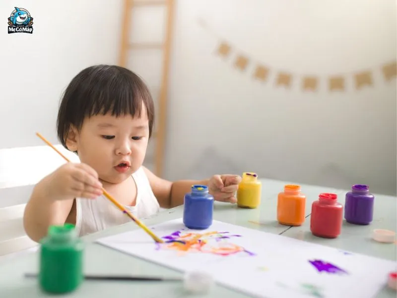 Tranh tô màu cầu trượt giúp bé rèn kỹ năng vận động tinh