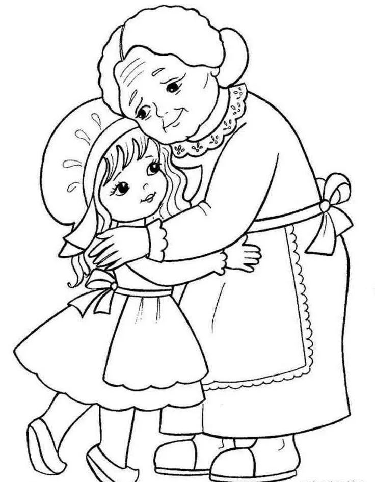 Tranh tô màu sói đến nhà bà