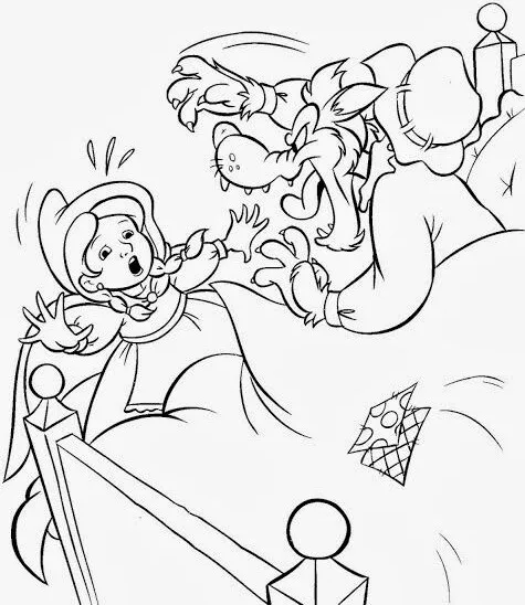 Tranh tô màu cô bé và bà