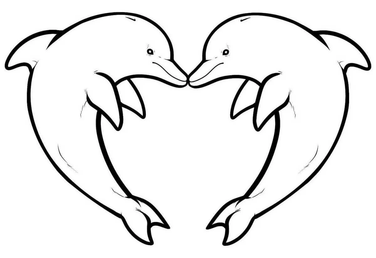 Tranh tô màu con cá heo số 3