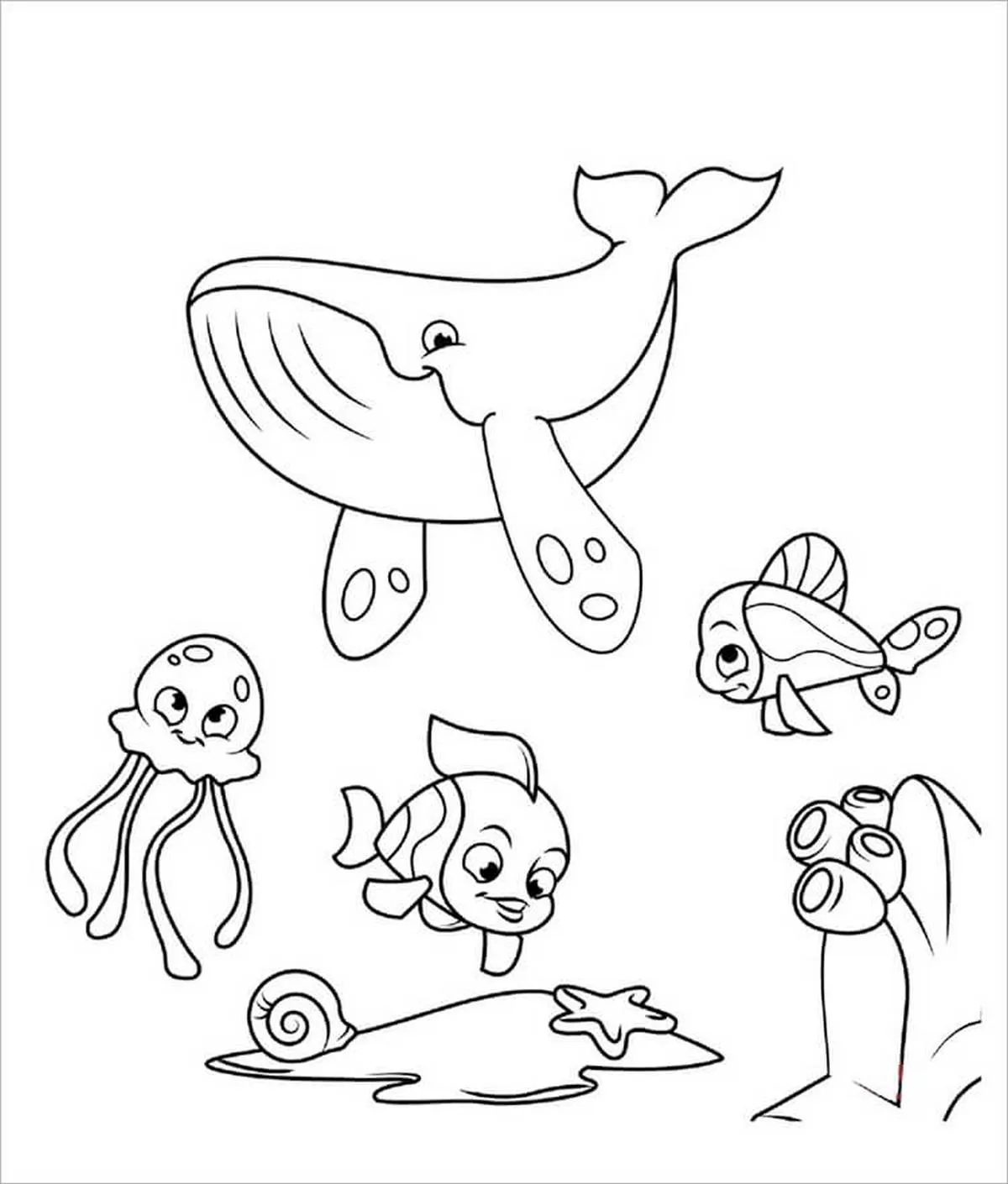 Tranh tô màu con cá heo số 2