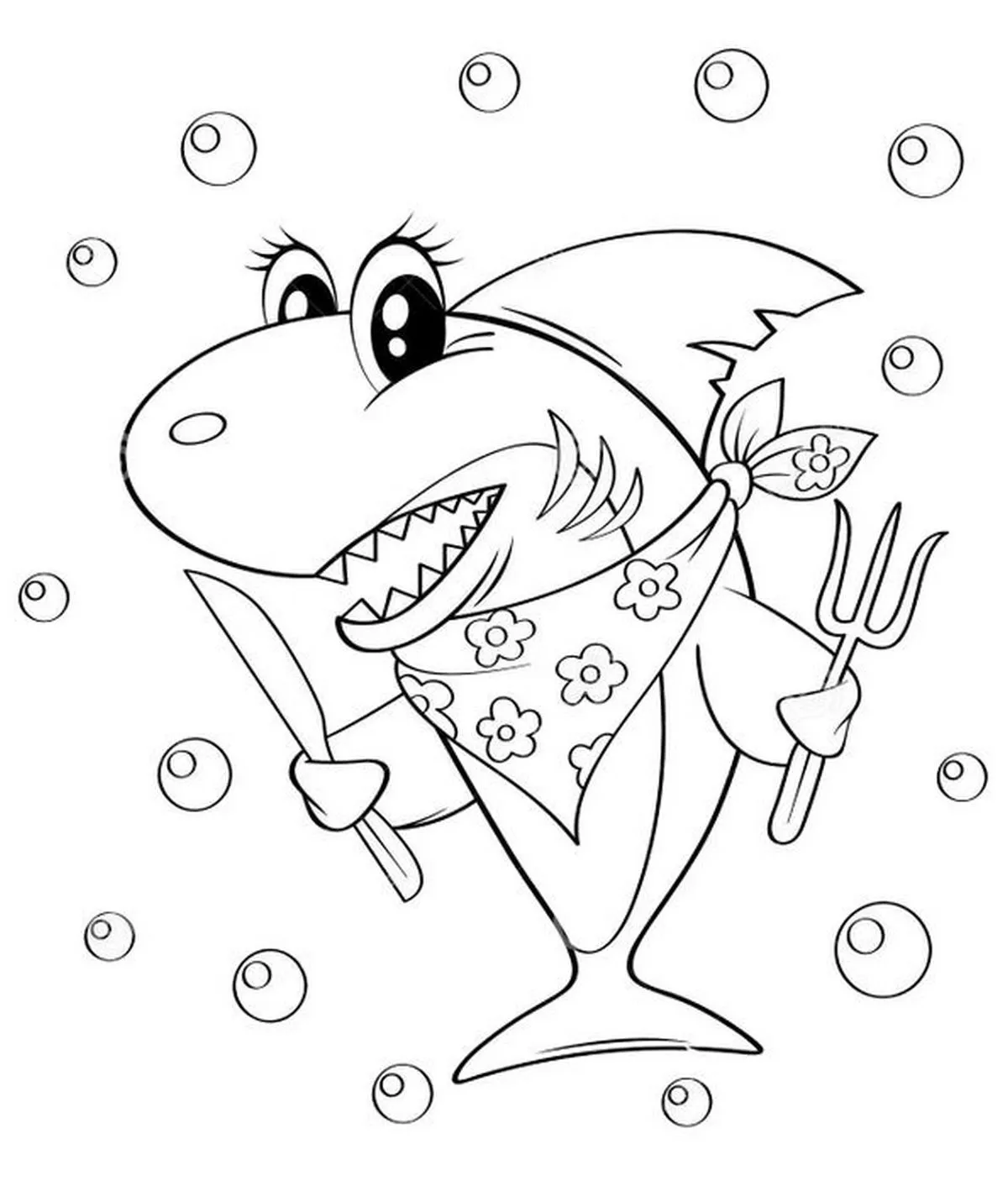 Tranh tô màu con cá mập số 20