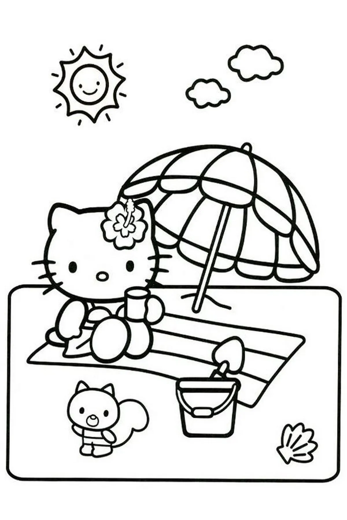 Tranh tô màu Hello Kitty dễ thương số 43