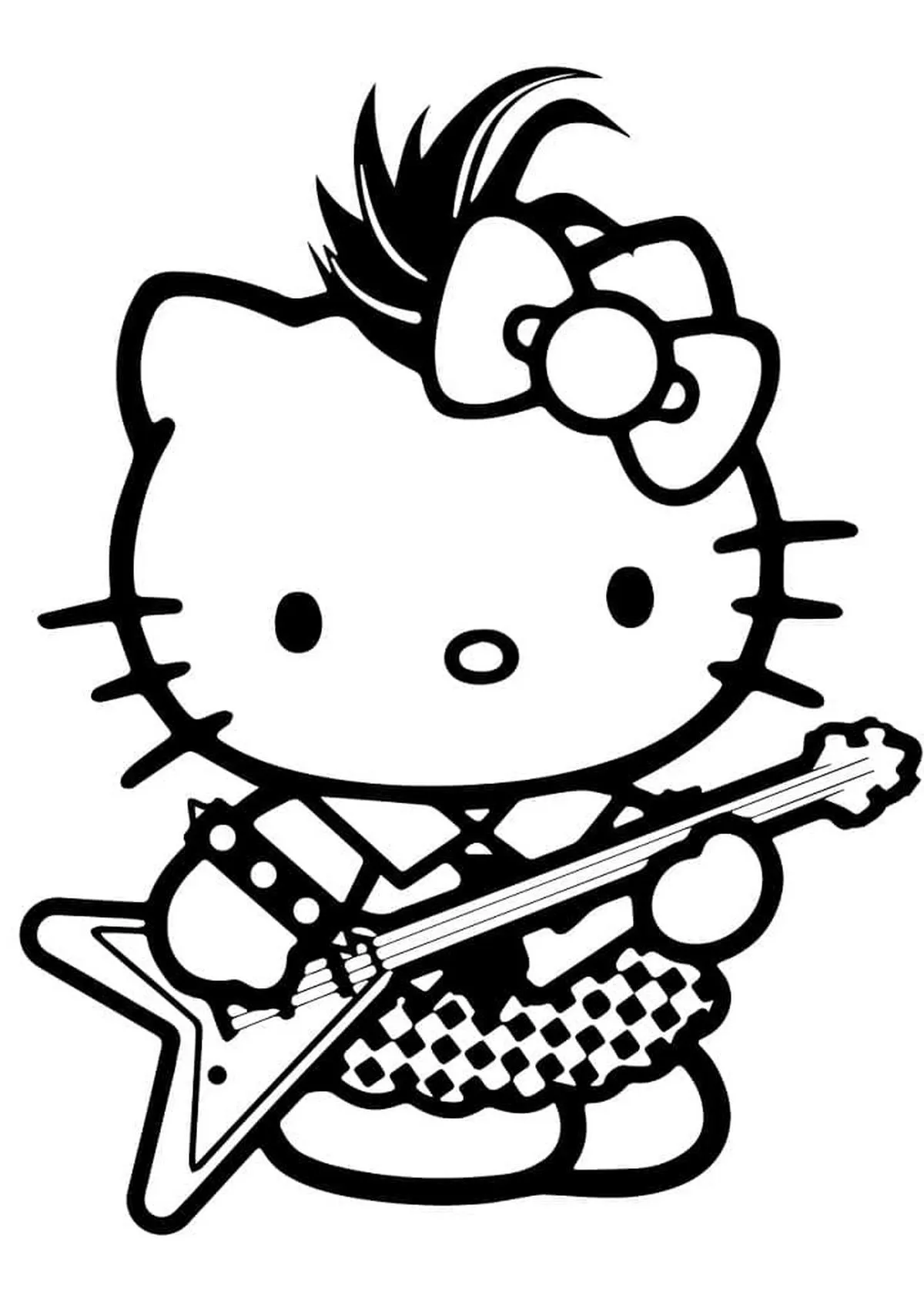 Tranh tô màu Hello Kitty dễ thương số 34