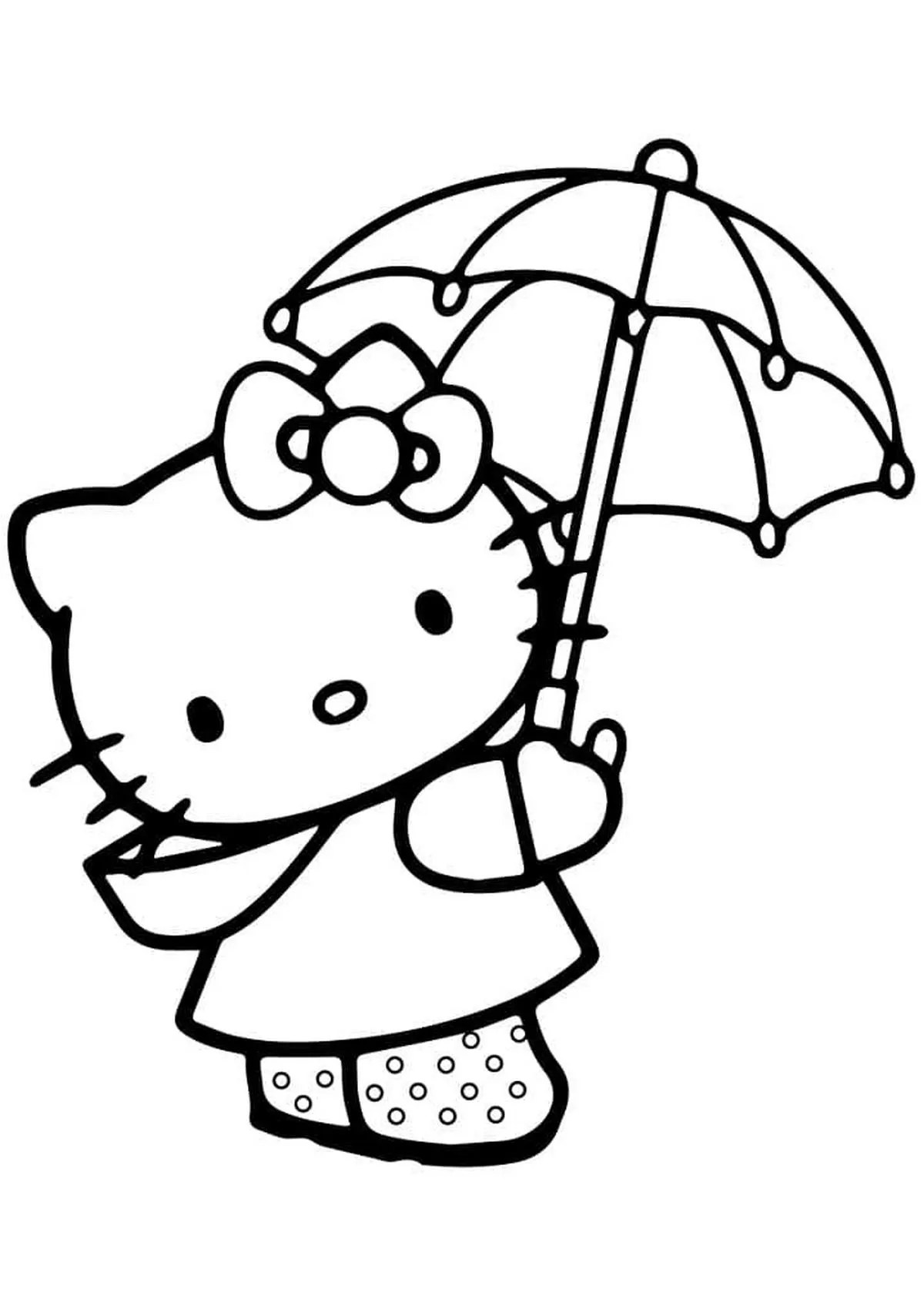 Tranh tô màu Hello Kitty dễ thương số 7