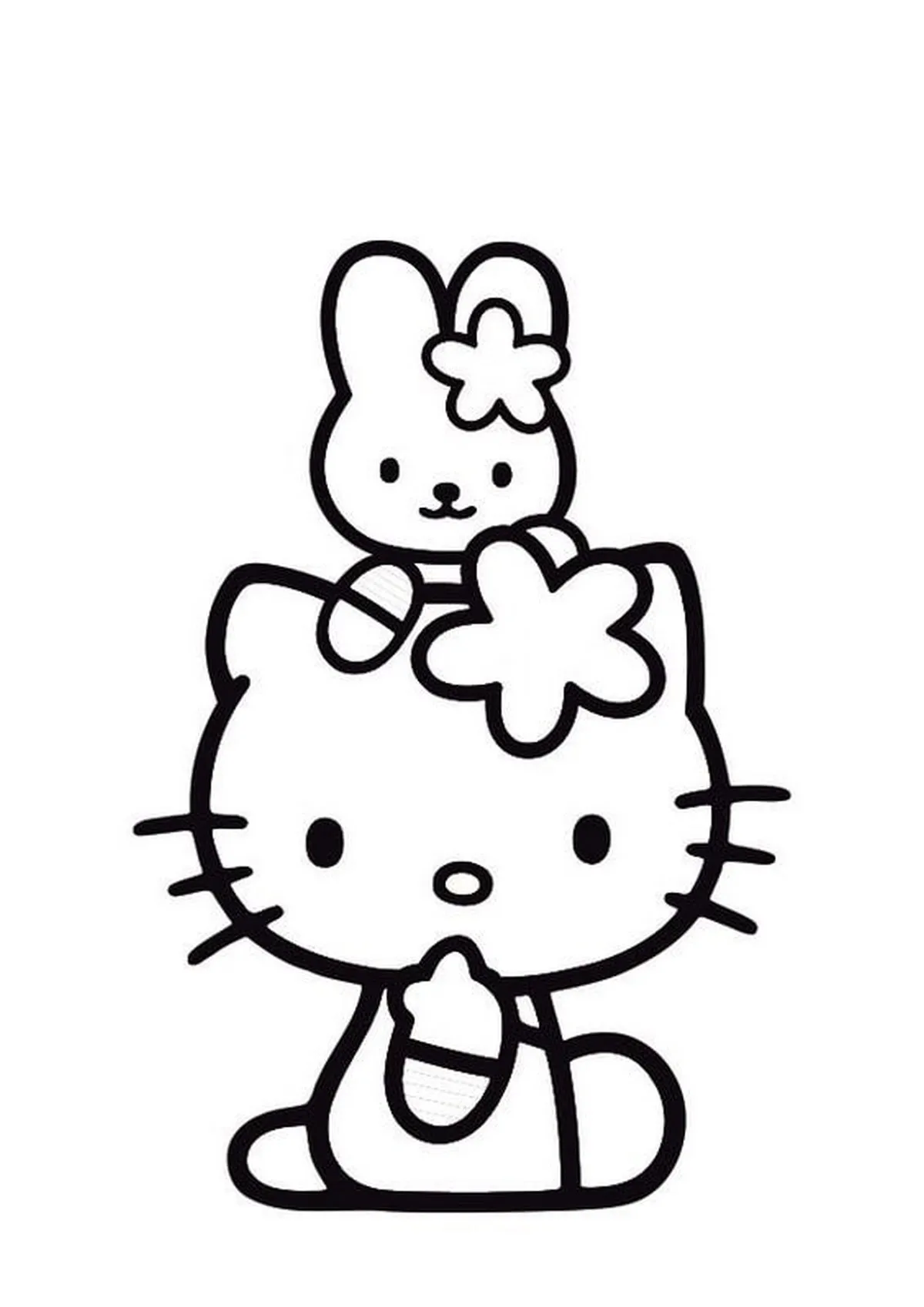 Tranh tô màu Hello Kitty dễ thương số 18