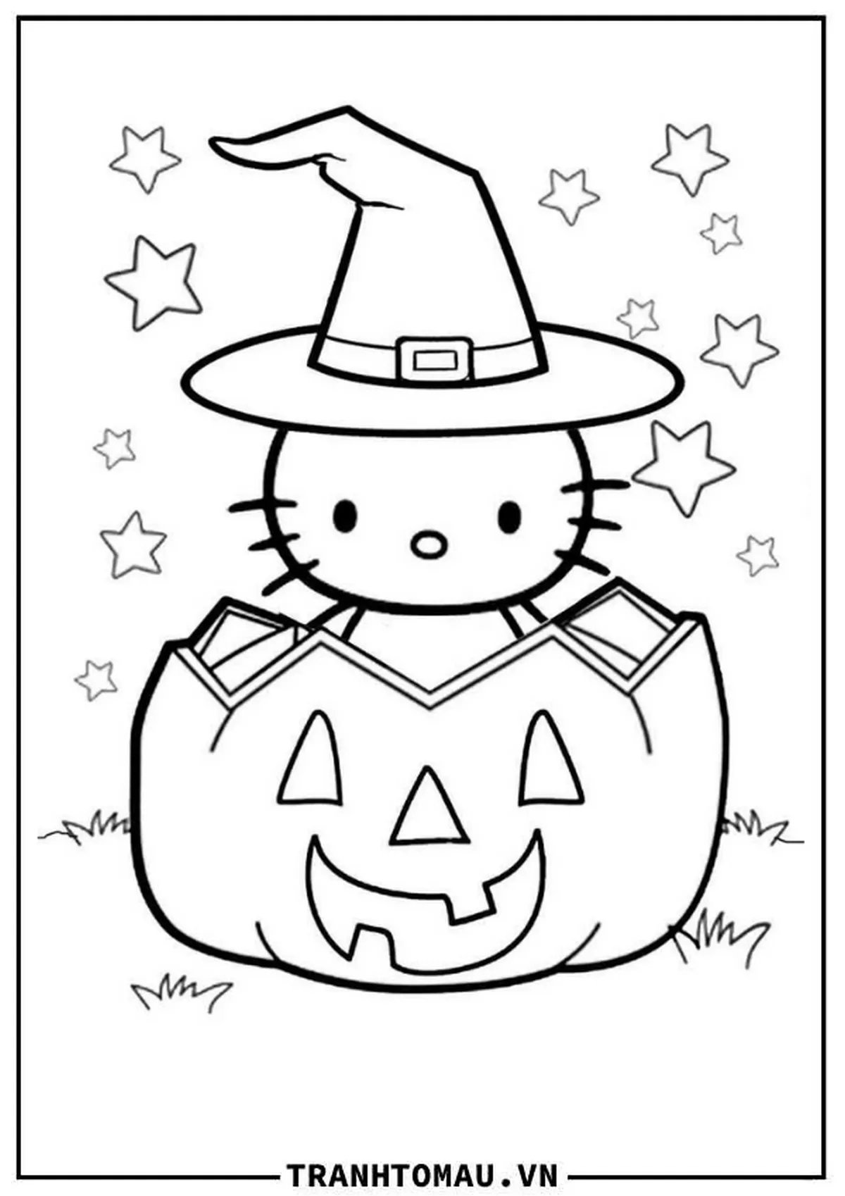 Tranh tô màu Hello Kitty dễ thương số 20