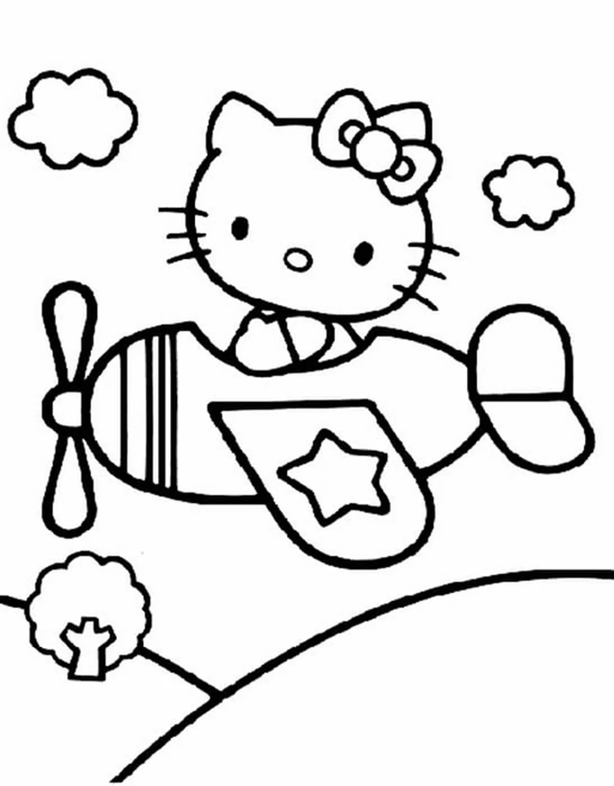 Tranh tô màu Hello Kitty vui nhộn số 54