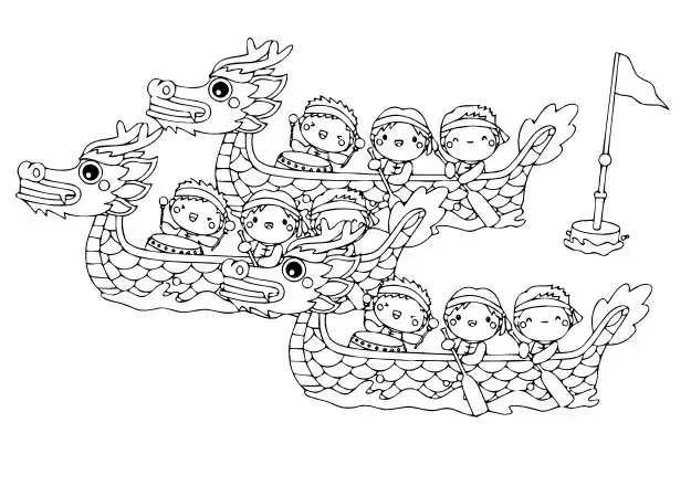 Bộ Sưu Tập Tranh Tô Màu Lễ Hội Đua Thuyền Đẹp