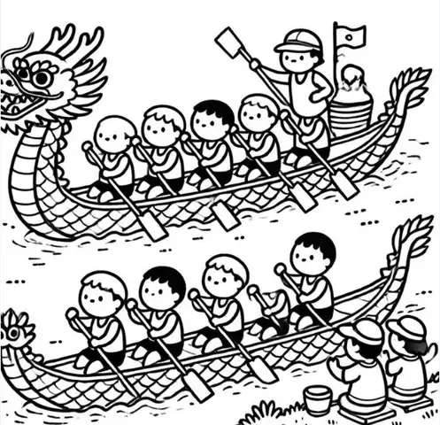 Bộ Sưu Tập Tranh Tô Màu Lễ Hội Đua Thuyền Đẹp
