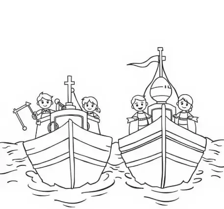 Bộ Sưu Tập Tranh Tô Màu Lễ Hội Đua Thuyền Đẹp