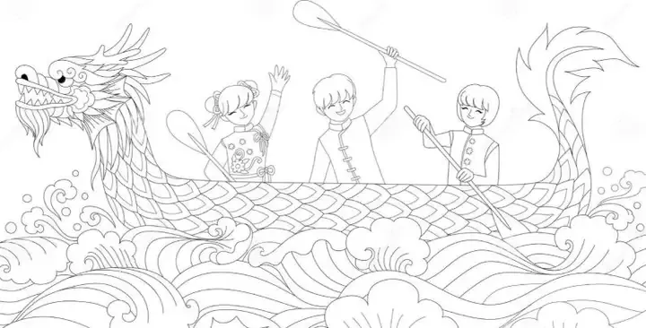 Bộ Sưu Tập Tranh Tô Màu Lễ Hội Đua Thuyền Đẹp