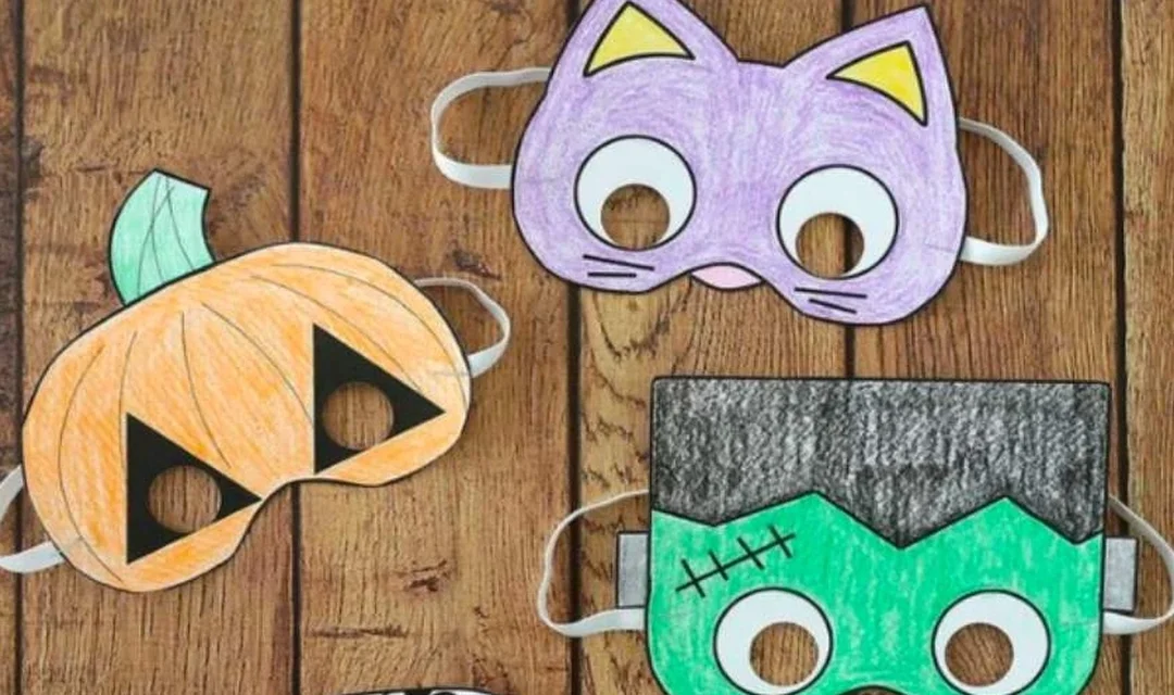 tranh tô màu mặt nạ halloween dễ thực hiện theo từng bước