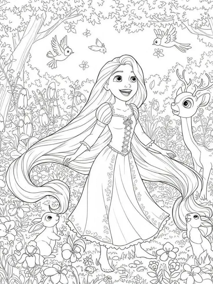 Rapunzel với Flynn Rider đang ngồi trên thuyền ngắm đèn trời