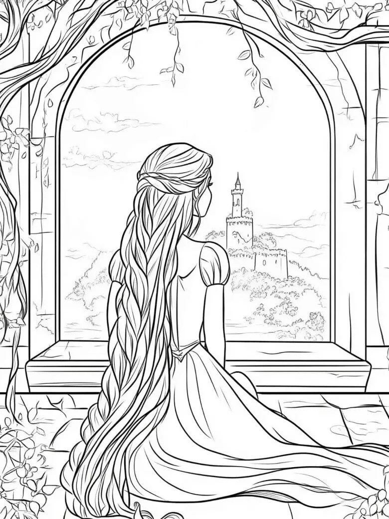Rapunzel với Pascal - chú tắc kè bạn thân đang ngồi trên vai