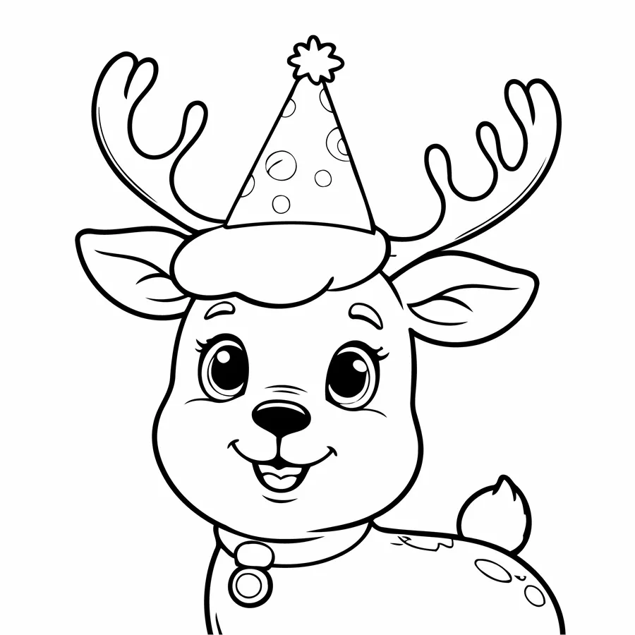 Tranh tô màu tuần lộc Noel