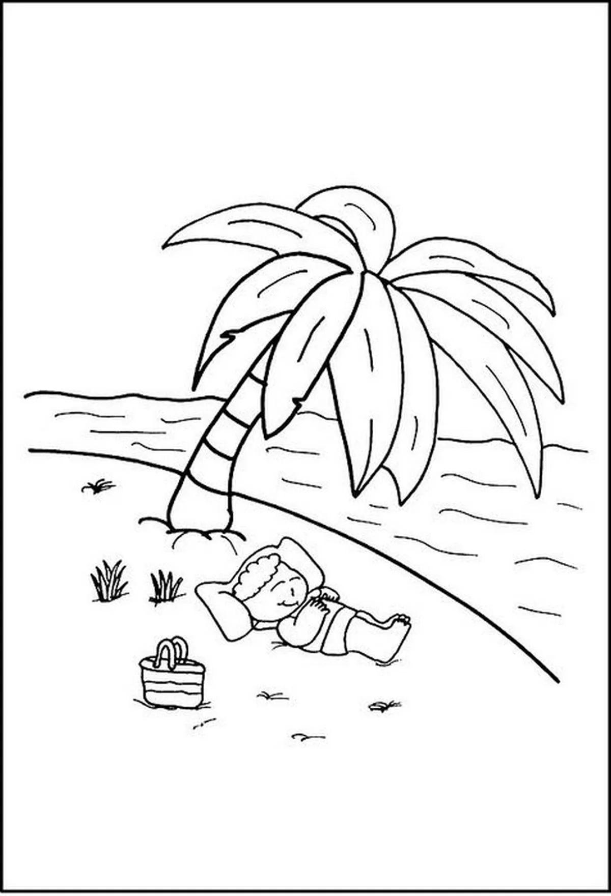 Tranh phong cảnh đảo hoang và rặng dừa