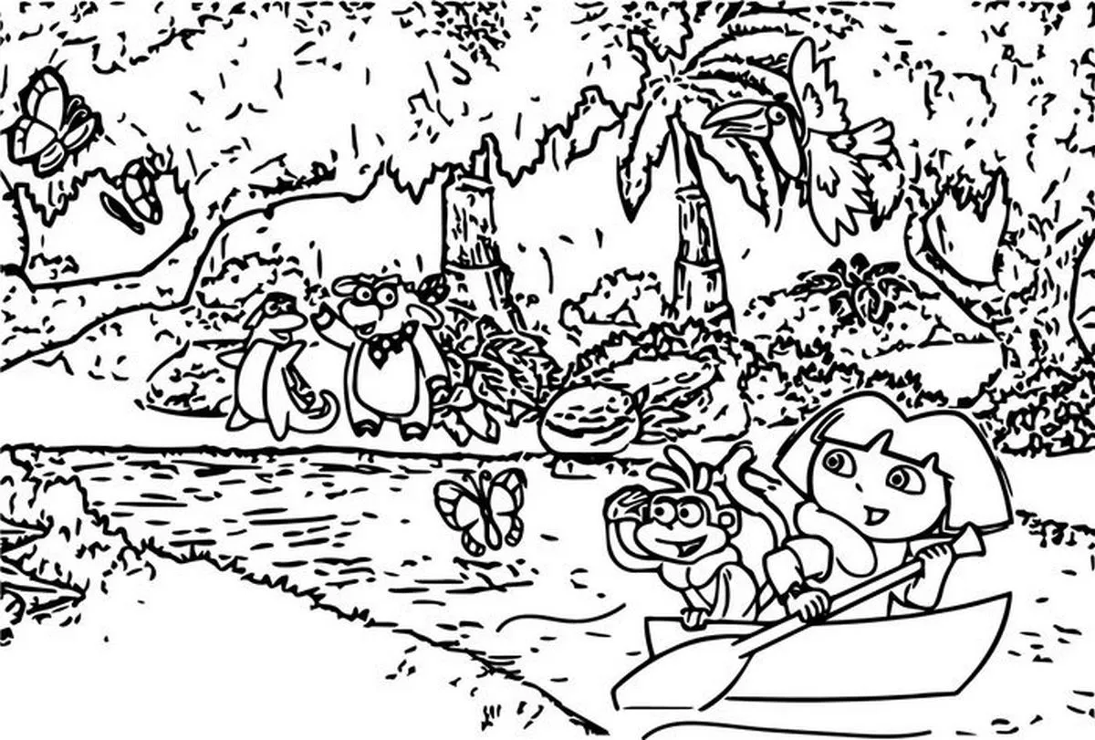 Hình vẽ phong cảnh cây cối và mặt trời