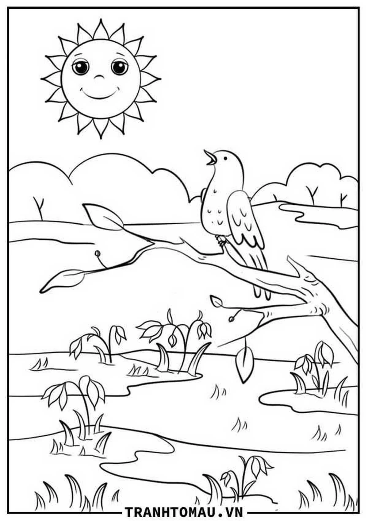 Tranh phong cảnh làng quê có đàn gà