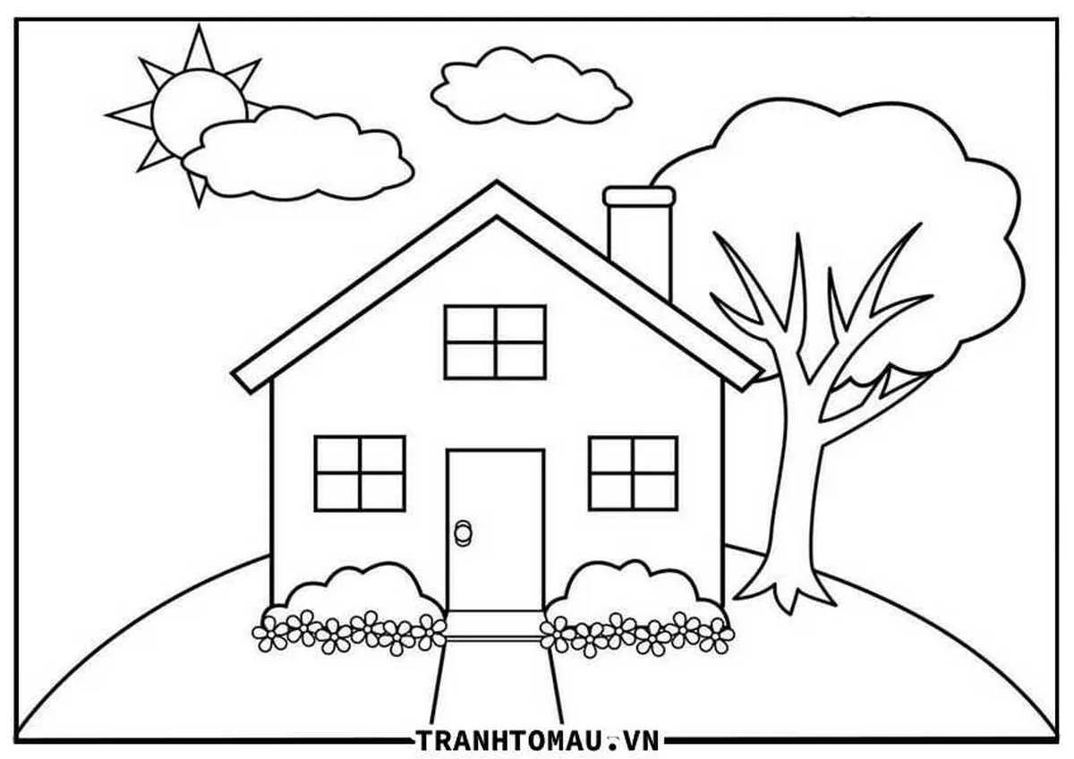 Tranh tô màu hoạt động gặt lúa trên đồng