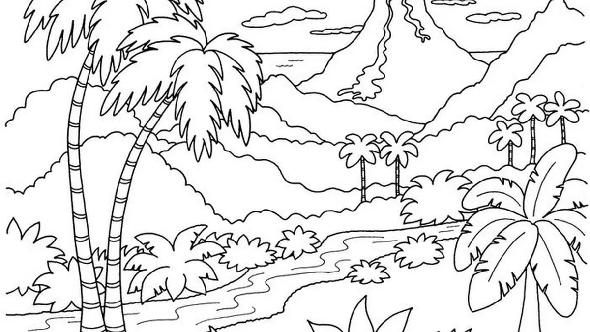 Hình vẽ cây đa, bến nước, sân đình