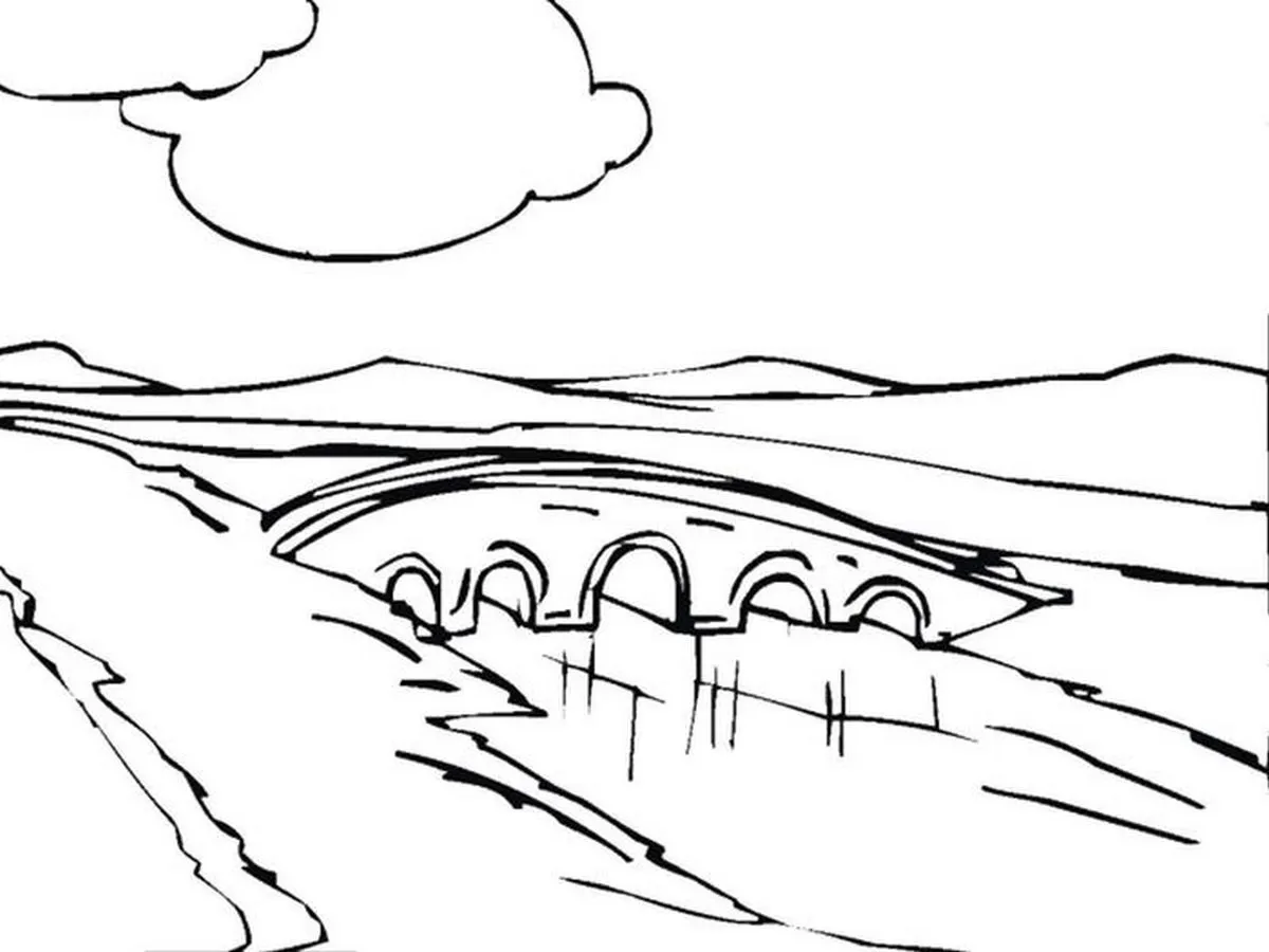 Mẫu vẽ phong cảnh thành phố đơn giản