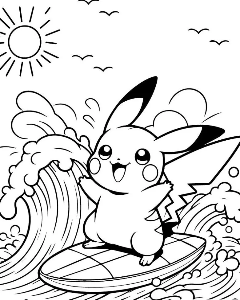 Pikachu đang vẫy đuôi hình sét đặc trưng