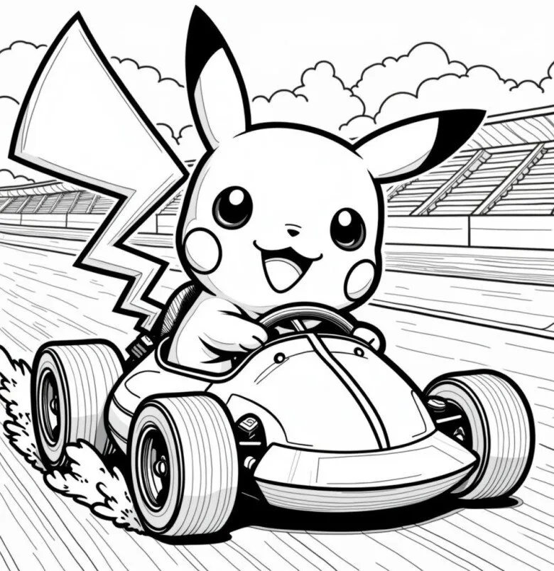 Pikachu với khuôn mặt tròn xoe đáng yêu