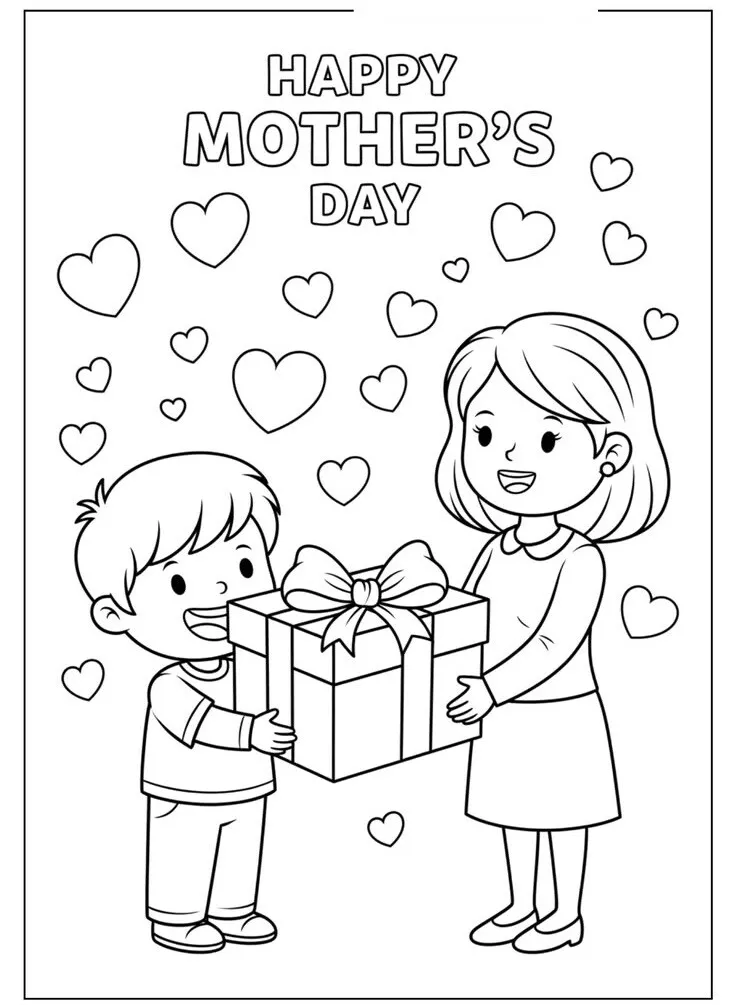 Mẫu tranh tô màu hoa hướng dương tặng cô giáo ngày 8/3