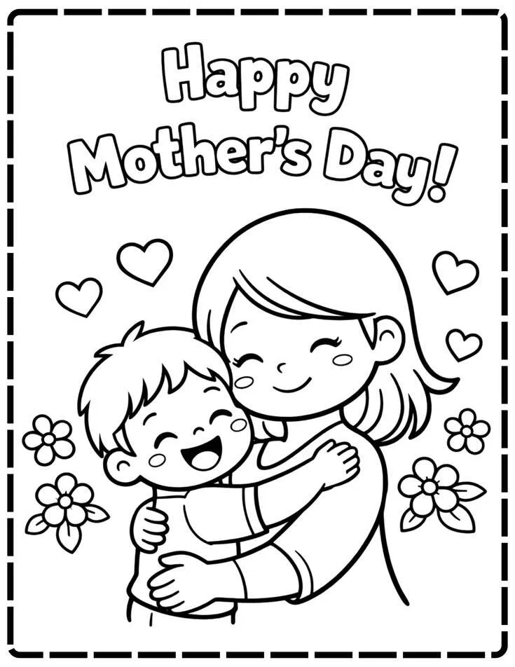 Tranh tô màu thiệp 8/3 phong cách vintage với hoa lá cổ điển