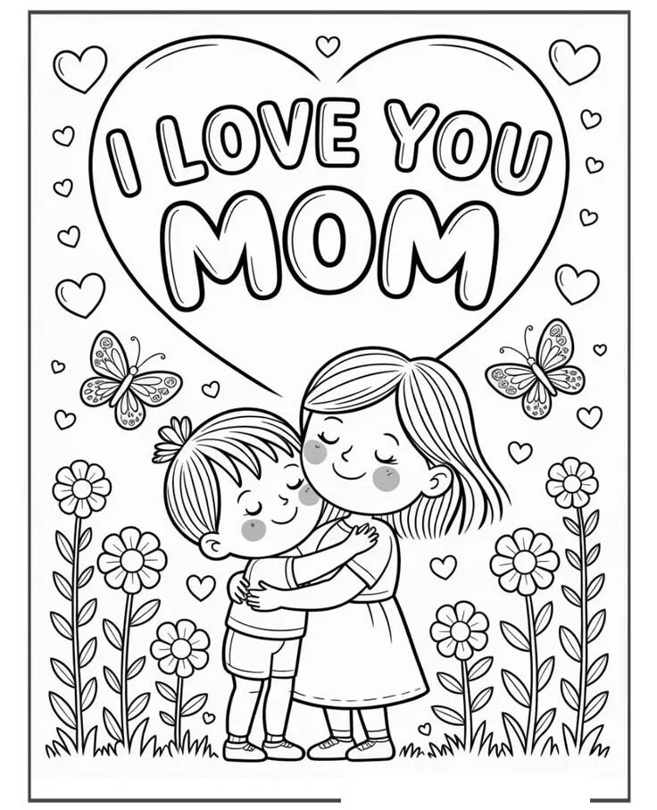 Mẫu tranh tô màu chữ "8/3" kết hợp họa tiết hoa văn