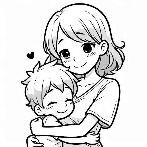 Tranh tô màu mẹ và bé cùng làm đồ handmade