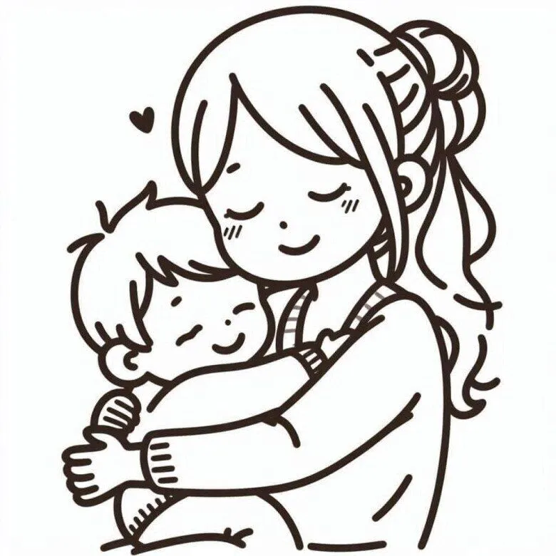 Thiệp trái tim với chữ I Love Mom