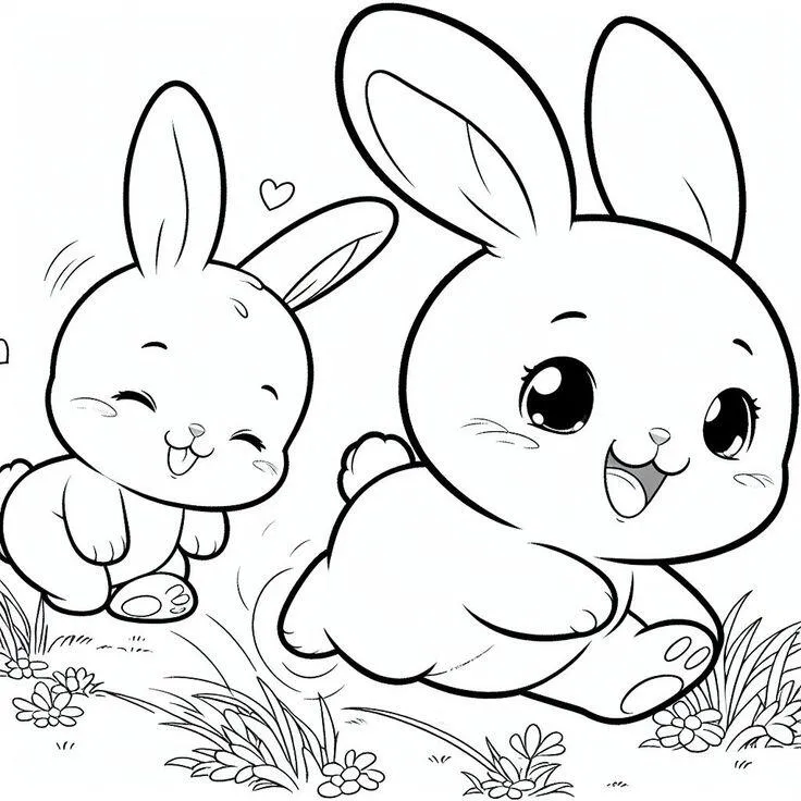 Hình ảnh con thỏ tô màu phong cách mandala, hoa văn đối xứng