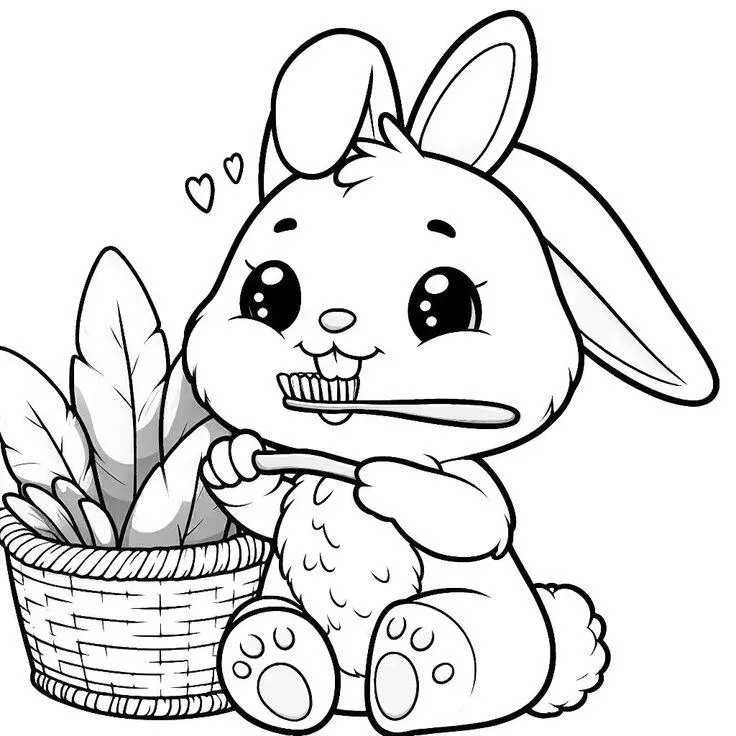 Tranh tô màu thỏ nhảy múa, động tác sinh động cho bé năng động