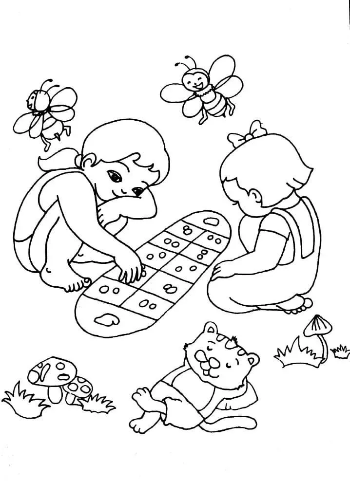 Kỹ thuật tô màu tranh kéo co cho trẻ