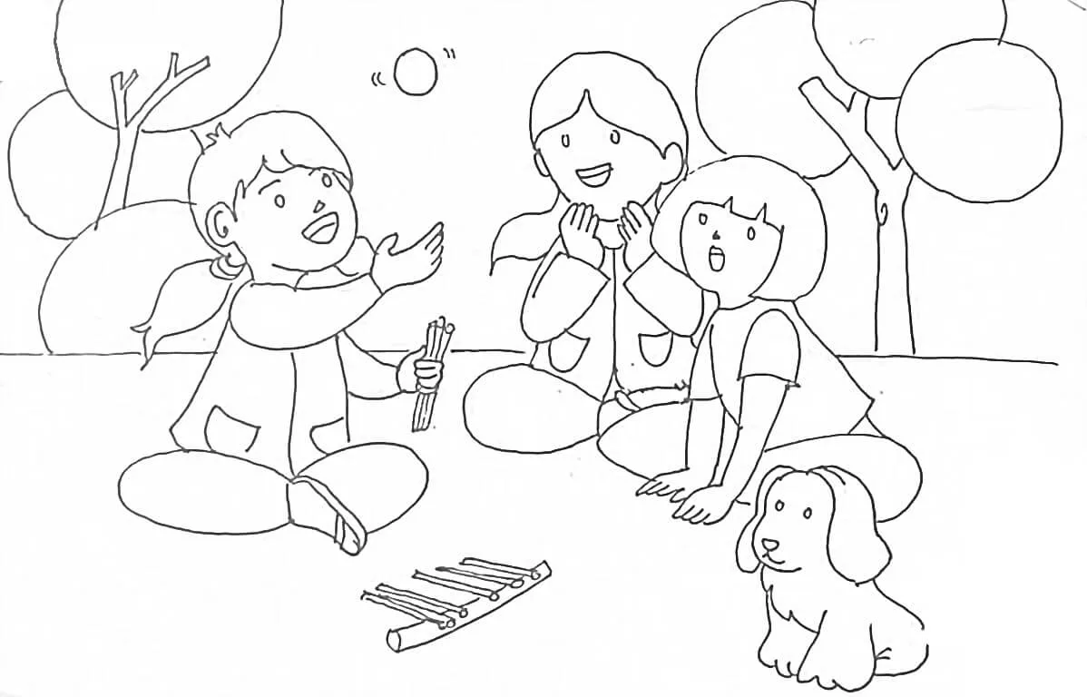 Gia đình cùng tô màu tranh kéo co