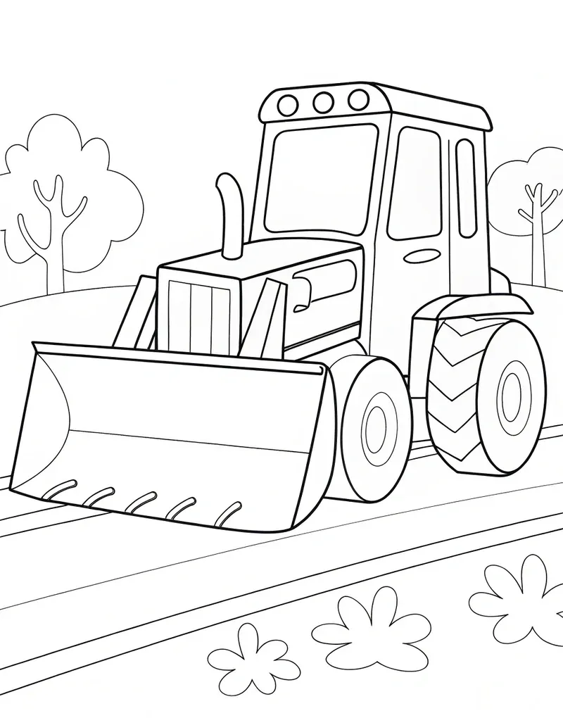 Khơi gợi tò mò máy móc qua tranh tô màu máy múc