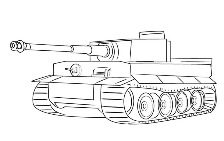 Tranh vẽ xe tăng bánh xích mạnh mẽ dành cho bé trai sáng tạo