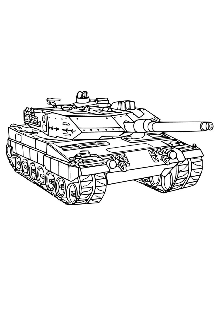 Tranh tô màu xe tăng cho bé với phong cách nghệ thuật độc đáo