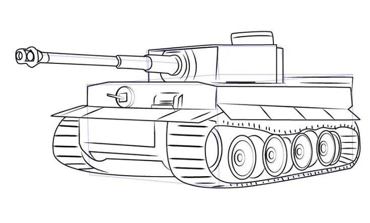 Tranh vẽ xe tăng vượt sa mạc trong điều kiện khắc nghiệt