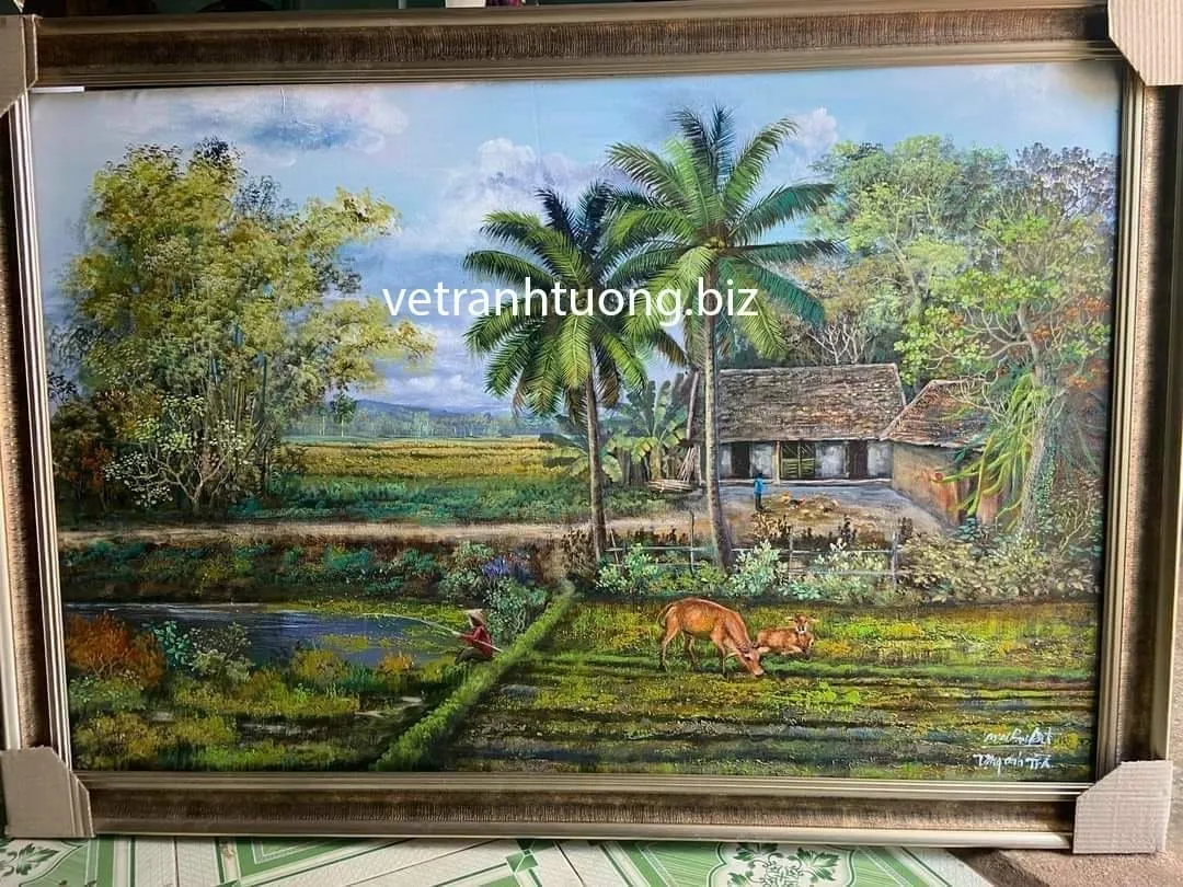 Tranh treo tường đồng quê là lựa chọn linh hoạt cho việc trang trí nội thất