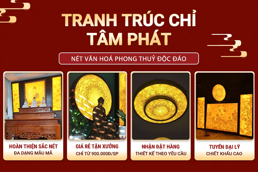 Tranh trúc chỉ đẹp giá rẻ Tâm Phát