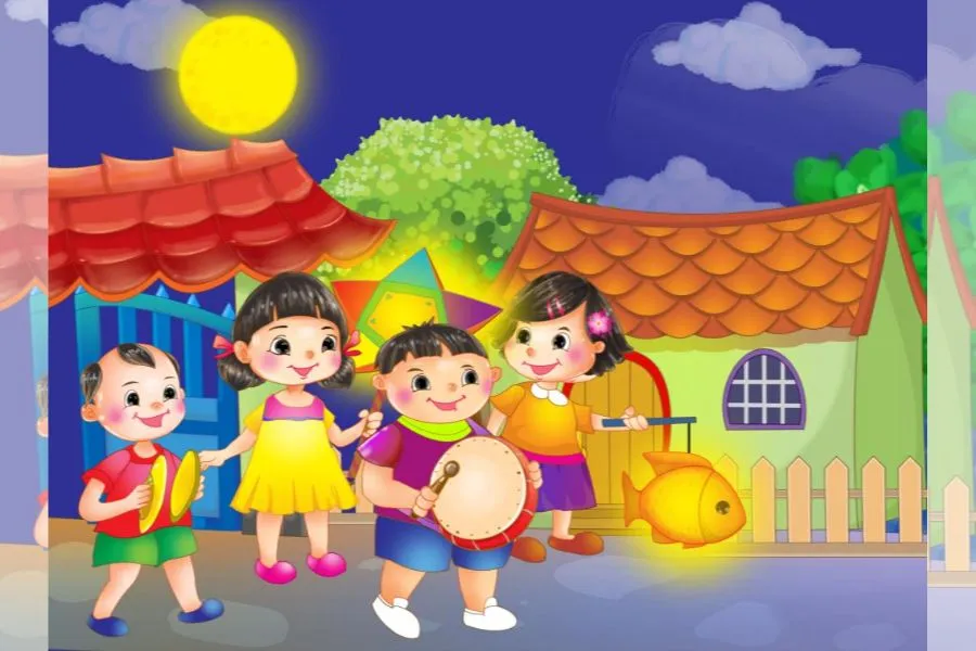 Tranh Trung thu phong cách anime đầy mới lạ và thu hút