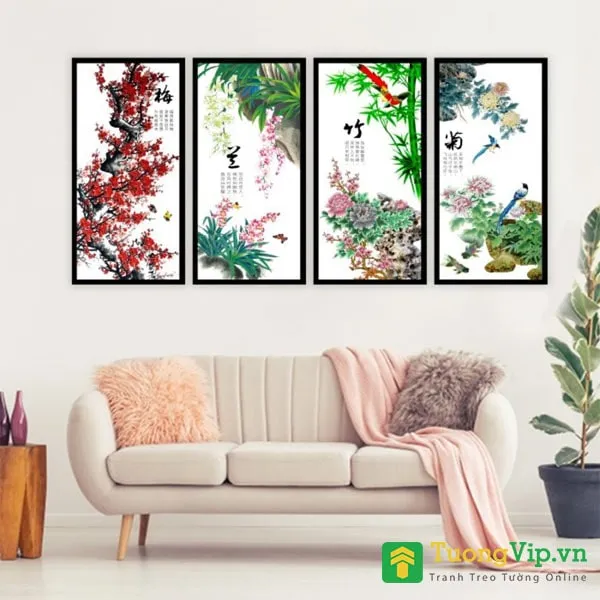 Tranh tứ quý hợp mệnh Thủy