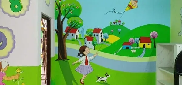 Tranh tường mầm non đầy màu sắc