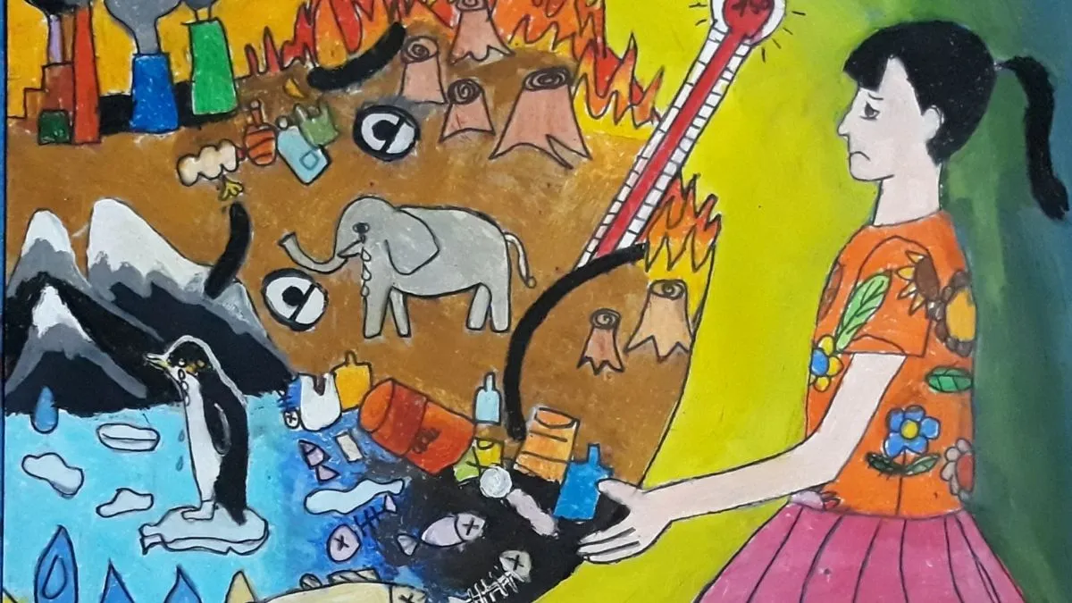 Tranh vẽ bảo vệ môi trường đẹp nhất lên án các tác động xấu đến khí hậu