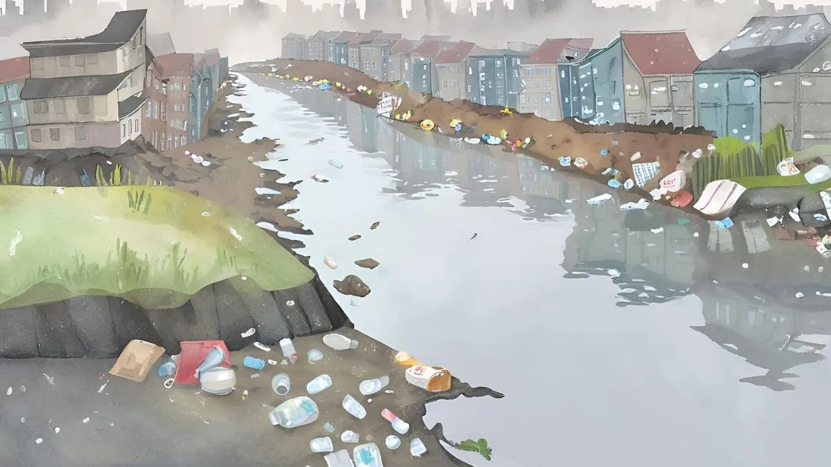 Tranh vẽ bảo vệ môi trường đẹp nhất về thực trạng ô nhiễm nguồn nước thải