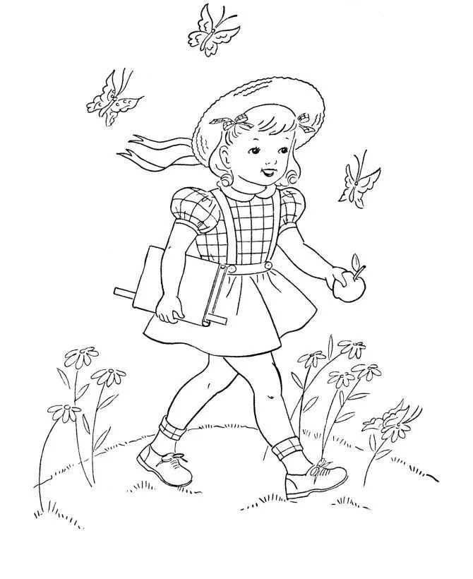 Tranh vẽ bé đến trường giúp trẻ làm quen với môi trường giáo dục